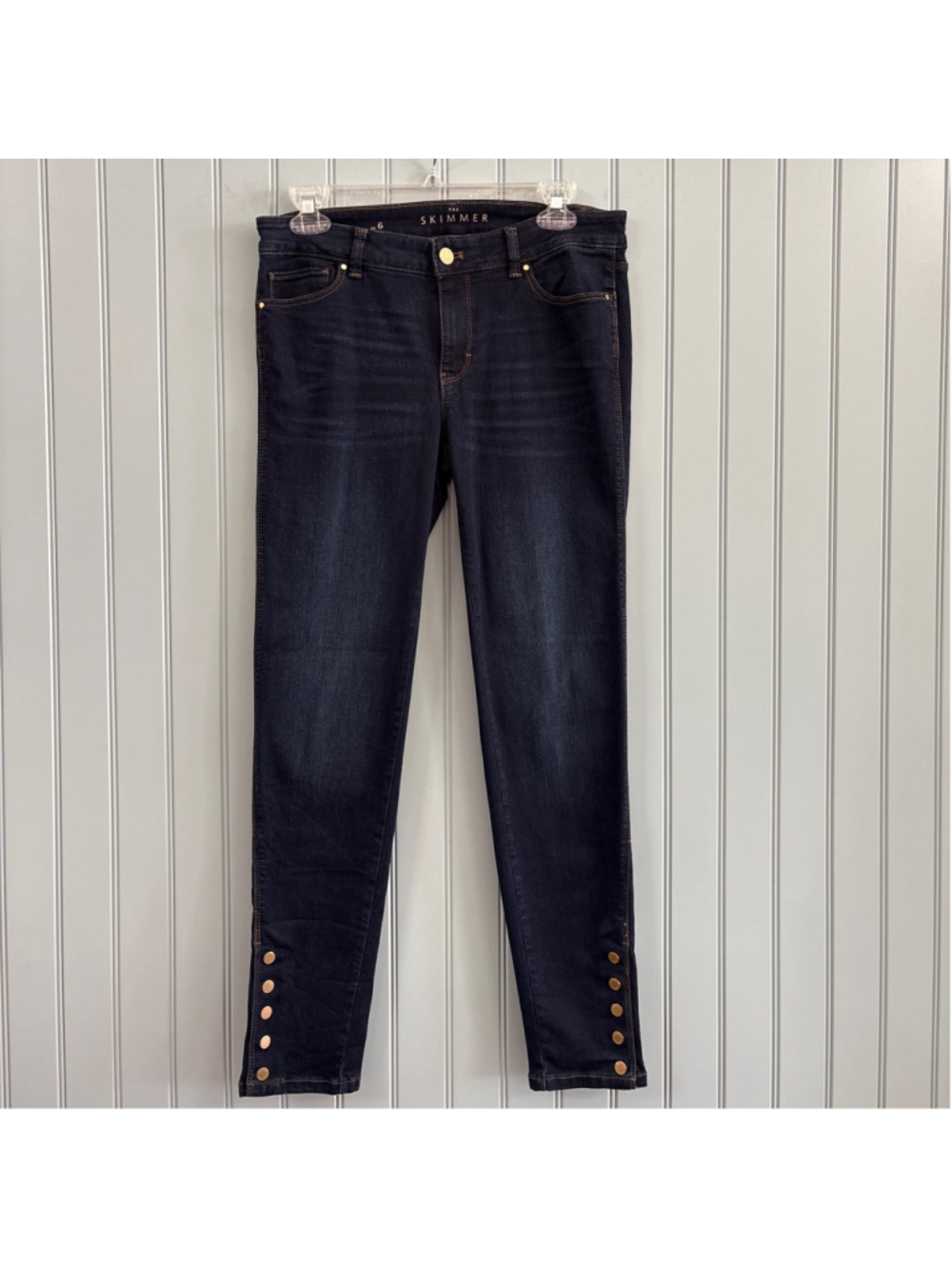 White House Black Market Skimmer Blue Ankle Jeans Size 6